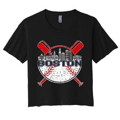 Boston Baseball For And Women Women's Crop Top Tee