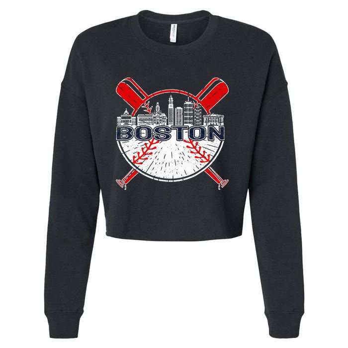 Boston Baseball For And Women Cropped Pullover Crew