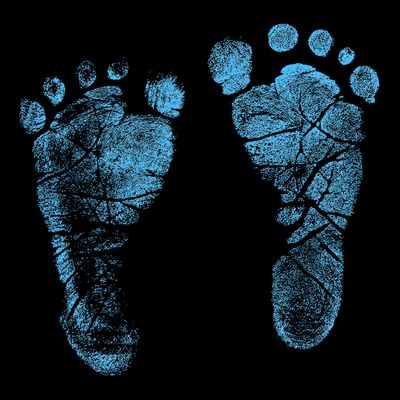 Blue Baby Footprints. Adorable Baby Feet Perfect For New Baby Boy T-Shirt