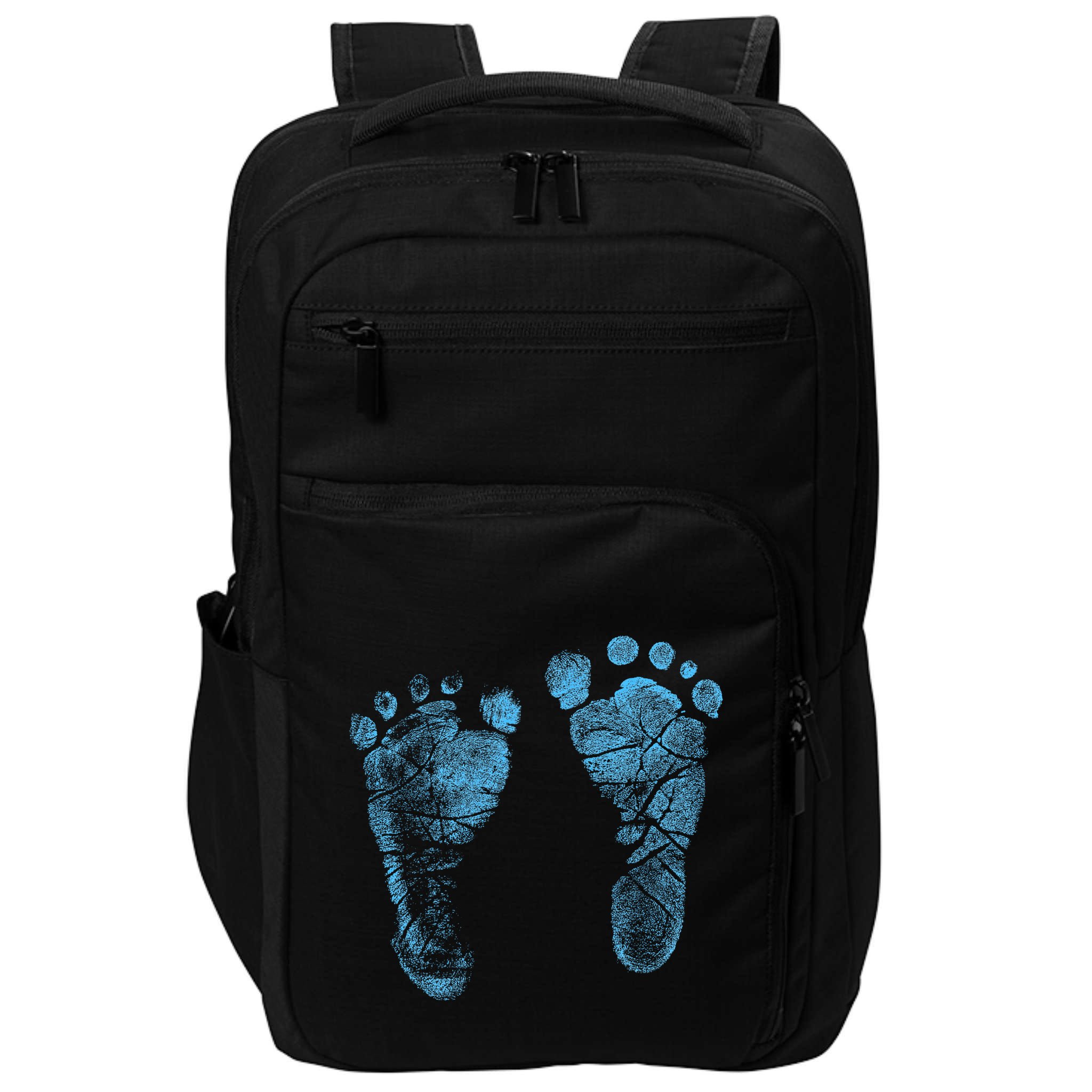 Blue Baby Footprints. Adorable Baby Feet Perfect For New Baby Boy Impact Tech Backpack