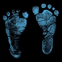 Blue Baby Footprints. Adorable Baby Feet Perfect For New Baby Boy Impact Tech Backpack