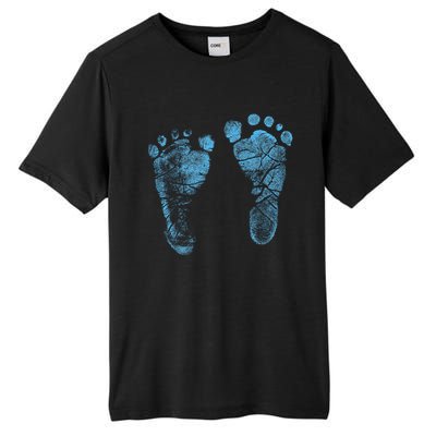 Blue Baby Footprints. Adorable Baby Feet Perfect For New Baby Boy Tall Fusion ChromaSoft Performance T-Shirt