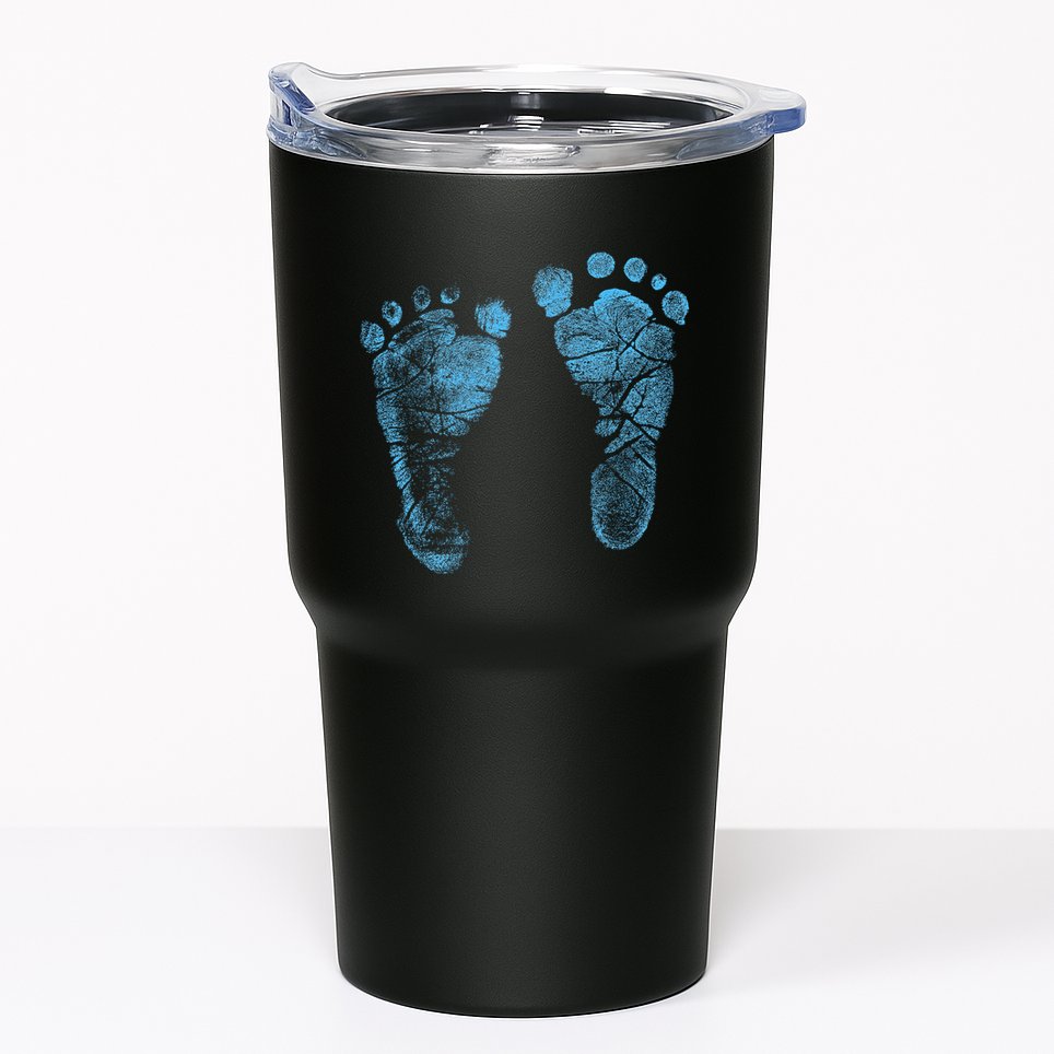 Blue Baby Footprints. Adorable Baby Feet Perfect For New Baby Boy Tumbler