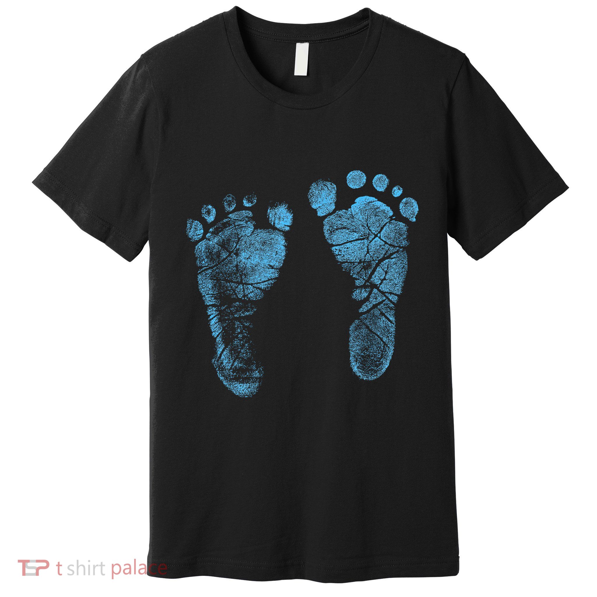 Blue Baby Footprints. Adorable Baby Feet Perfect For New Baby Boy Premium T-Shirt