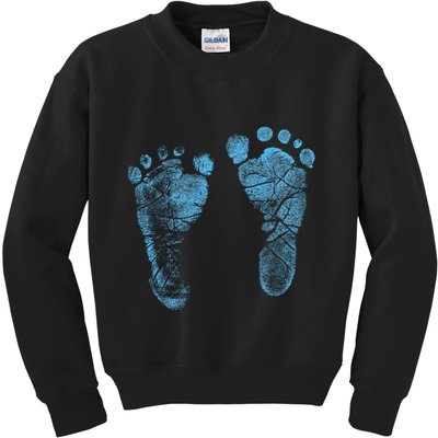 Blue Baby Footprints. Adorable Baby Feet Perfect For New Baby Boy Kids Sweatshirt