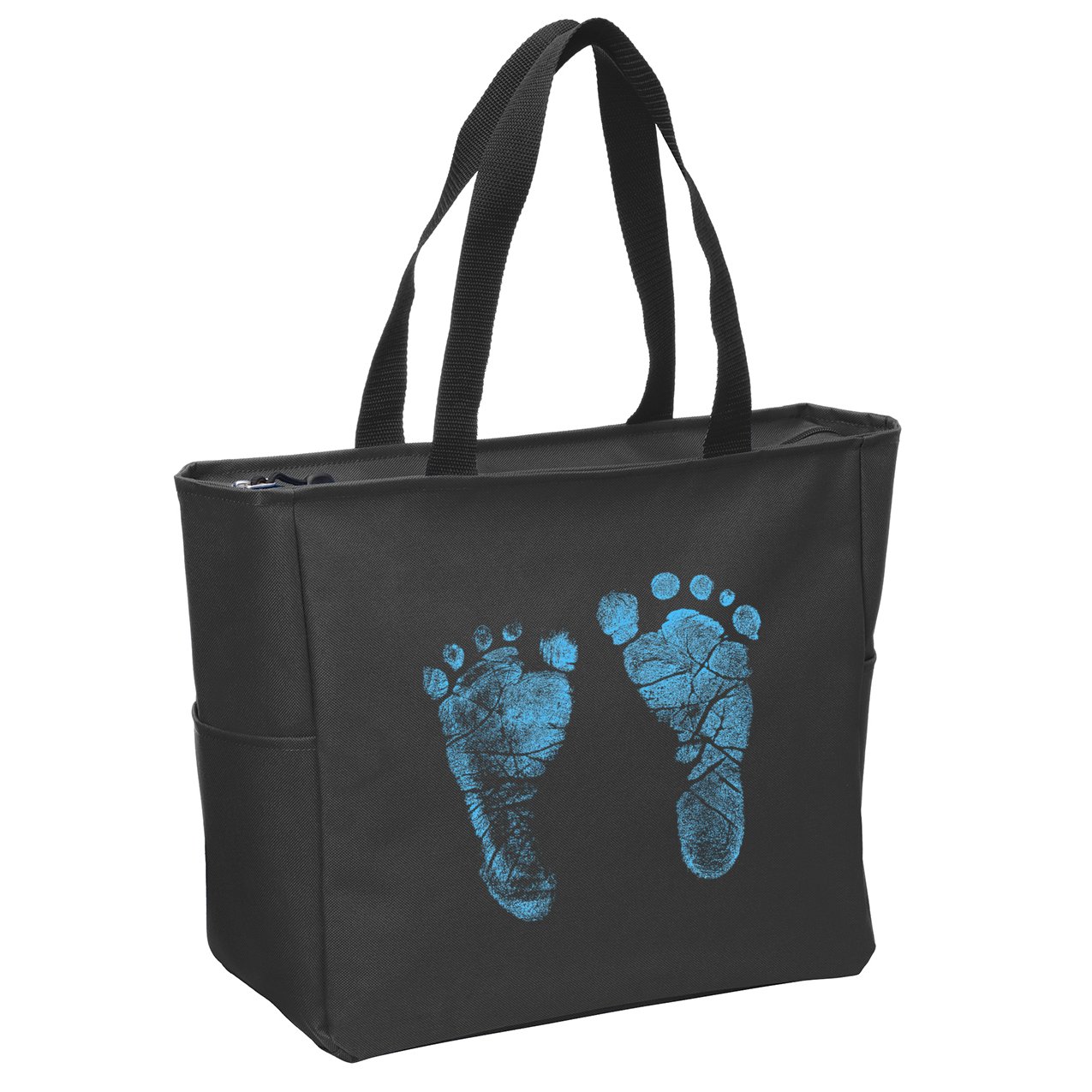 Blue Baby Footprints. Adorable Baby Feet Perfect For New Baby Boy Zip Tote Bag