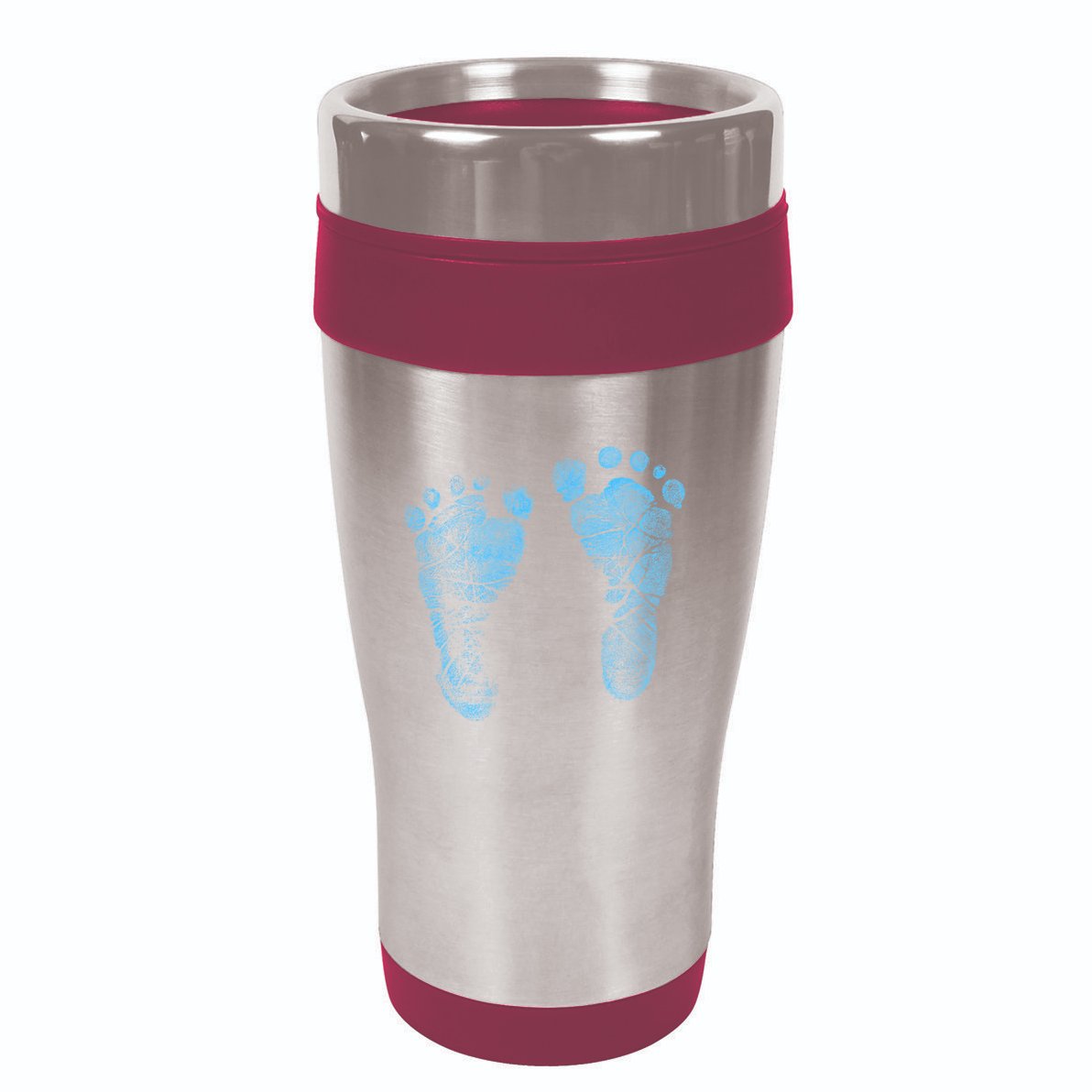 Blue Baby Footprints. Adorable Baby Feet Perfect For New Baby Boy 16oz Travel Tumbler