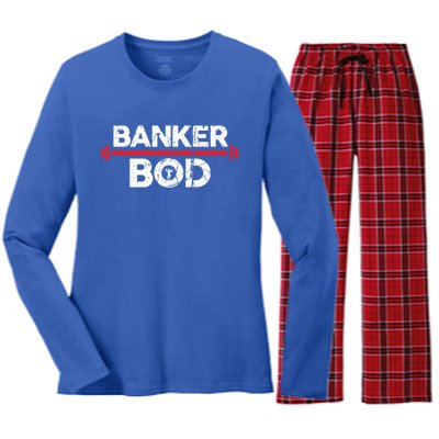 Banker Bod Funny Banking Gift Exercise Gym Weightlifting Gift Women's Long Sleeve Flannel Pajama Set 