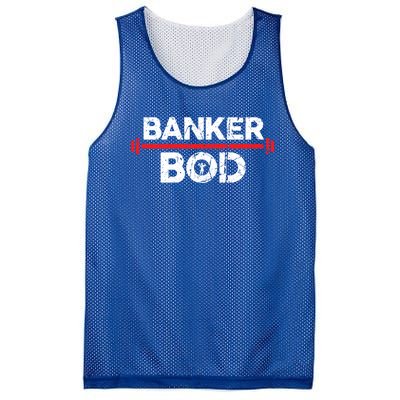 Banker Bod Funny Banking Gift Exercise Gym Weightlifting Gift Mesh Reversible Basketball Jersey Tank