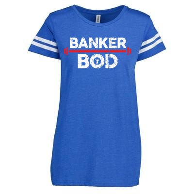 Banker Bod Funny Banking Gift Exercise Gym Weightlifting Gift Enza Ladies Jersey Football T-Shirt