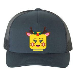 Block Building Figure Reindeer Christmas Master Builder   Yupoong Adult 5-Panel Trucker Hat