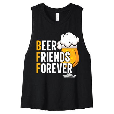 BFF Beer Friends Forever Happy Oktoberfest Women's Racerback Cropped Tank