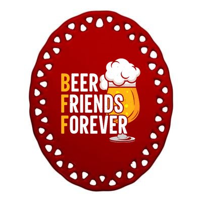 BFF Beer Friends Forever Happy Oktoberfest Ceramic Oval Ornament