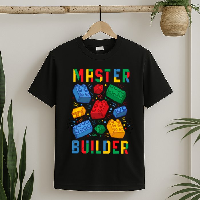 Brick Builder Funny Blocks Building Master Builder T-Shirt