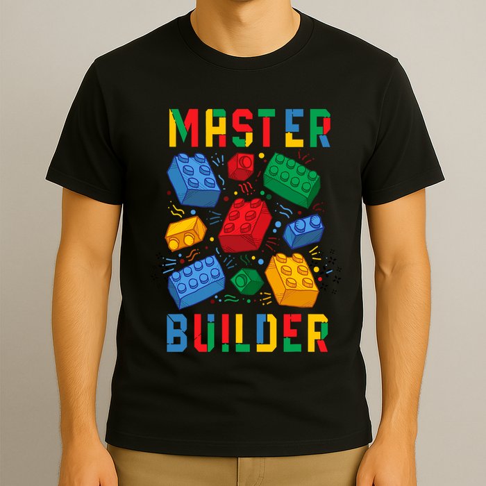 Brick Builder Funny Blocks Building Master Builder T-Shirt