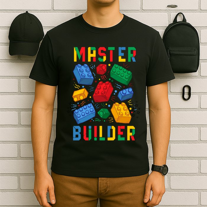 Brick Builder Funny Blocks Building Master Builder T-Shirt