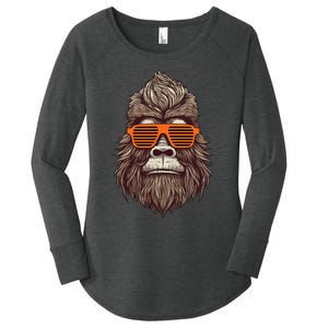 Bigfoot Birthday for Cool Striped Animal Theme Party Women's Perfect Tri Tunic Long Sleeve Shirt