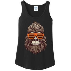 Bigfoot Birthday for Cool Striped Animal Theme Party Ladies Essential Tank