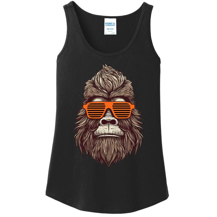 Bigfoot Birthday for Cool Striped Animal Theme Party Ladies Essential Tank