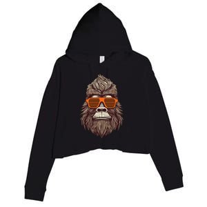 Bigfoot Birthday for Cool Striped Animal Theme Party Crop Fleece Hoodie