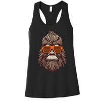 Bigfoot Birthday for Cool Striped Animal Theme Party Women's Racerback Tank