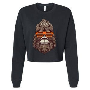 Bigfoot Birthday for Cool Striped Animal Theme Party Cropped Pullover Crew