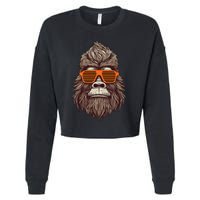 Bigfoot Birthday for Cool Striped Animal Theme Party Cropped Pullover Crew