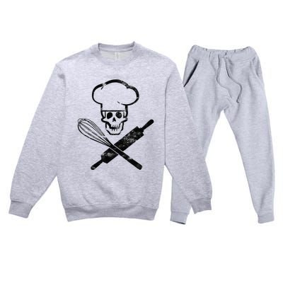 Badass Baker Funny Baking I Love Baking Humor Premium Crewneck Sweatsuit Set