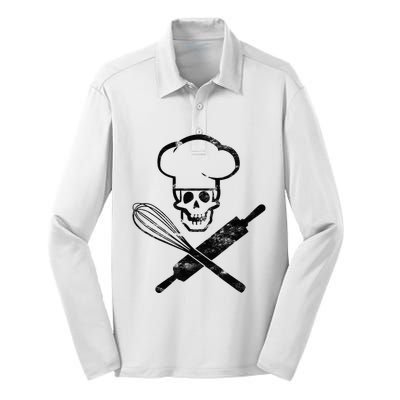 Badass Baker Funny Baking I Love Baking Humor Silk Touch Performance Long Sleeve Polo