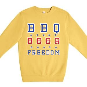 Bbq Beer Freedom Gift Premium Crewneck Sweatshirt