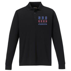 Bbq Beer Freedom Gift Performance Long Sleeve Polo