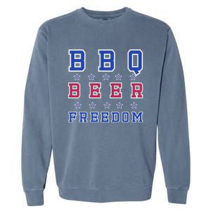 Bbq Beer Freedom Gift Garment-Dyed Sweatshirt