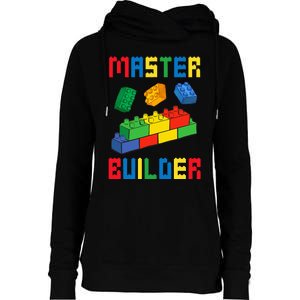 Brick Builder Funny Blocks Building Master Builder Womens Funnel Neck Pullover Hood