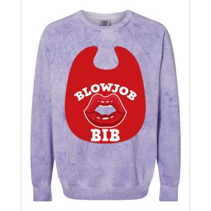 Blowjob Bib Funny Adult Women Dirty Humor Blowjob Bib Colorblast Crewneck Sweatshirt