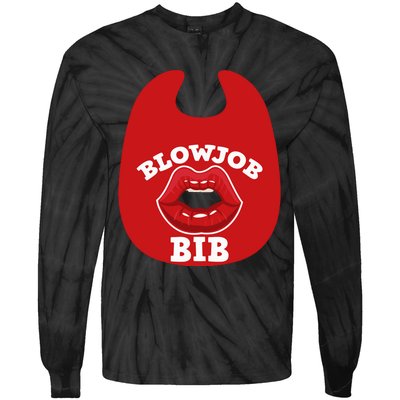 Blowjob Bib Funny Adult Women Dirty Humor Blowjob Bib Tie-Dye Long Sleeve Shirt