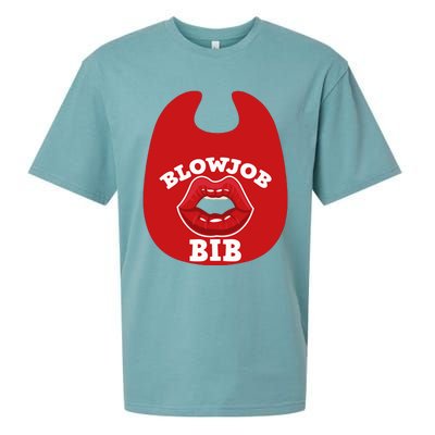 Blowjob Bib Funny Adult Women Dirty Humor Blowjob Bib Sueded Cloud Jersey T-Shirt