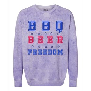 Bbq Beer Freedom Gift Colorblast Crewneck Sweatshirt