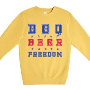 Bbq Beer Freedom Gift Premium Crewneck Sweatshirt