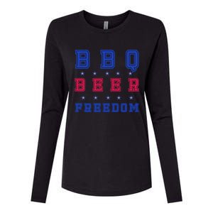 Bbq Beer Freedom Gift Womens Cotton Relaxed Long Sleeve T-Shirt