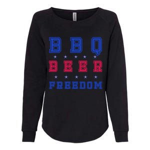 Bbq Beer Freedom Gift Womens California Wash Sweatshirt