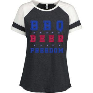 Bbq Beer Freedom Gift Enza Ladies Jersey Colorblock Tee