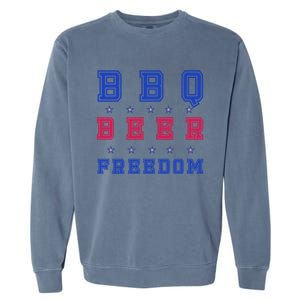 Bbq Beer Freedom Gift Garment-Dyed Sweatshirt