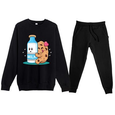 Bffl Best Friend 4 Life Biscuit Hugging Milk Love Hair Pin Gift Premium Crewneck Sweatsuit Set