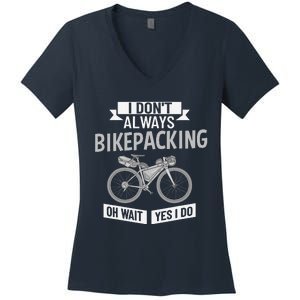 Bikepacking Bike Funny Riding Bikepack Touring Women's V-Neck T-Shirt