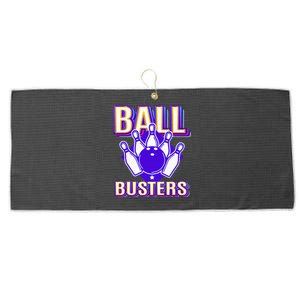 Ball Busters Funny Bowling Design Bowling League Large Microfiber Waffle Golf Towel