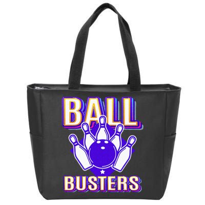 Ball Busters Funny Bowling Design Bowling League Zip Tote Bag