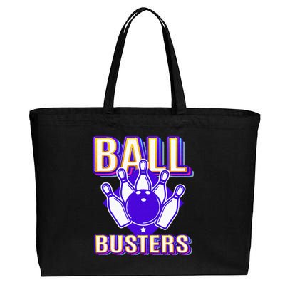 Ball Busters Funny Bowling Design Bowling League Cotton Canvas Jumbo Tote