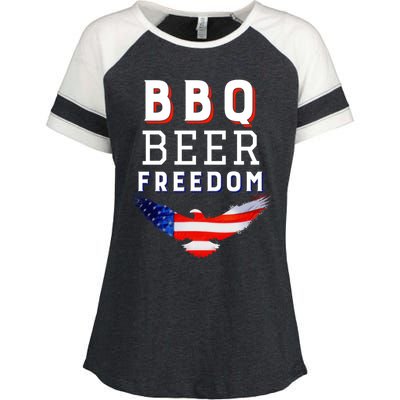 Bbq Beer Freedom 2020 Proud American Usa America Meaningful Gift Enza Ladies Jersey Colorblock Tee