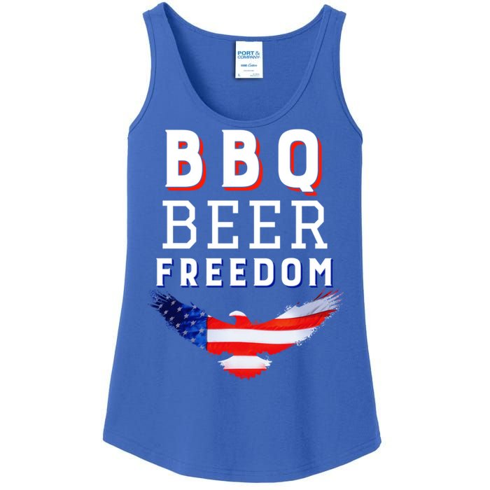 Bbq Beer Freedom 2020 Proud American Usa America Meaningful Gift Ladies Essential Tank