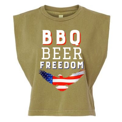 Bbq Beer Freedom 2020 Proud American Usa America Meaningful Gift Garment-Dyed Women's Muscle Tee